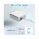 Powerport Atom Iii 2 Ports Wall Charger With Iq 3.0 - White Powerport Atom Iii 2 Ports Wall Charger With Iq 3.0 - White