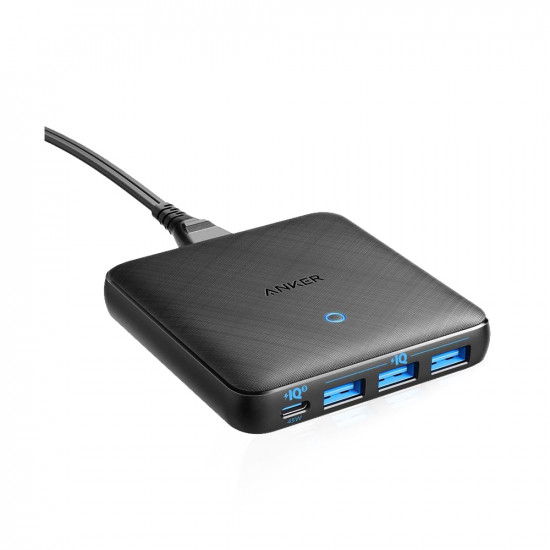 Powerport Atom Iii Slim 4 Ports 65w & Piq 3 - Gray Fabric Powerport Atom Iii Slim 4 Ports 65w & Piq 3 - Gray Fabric