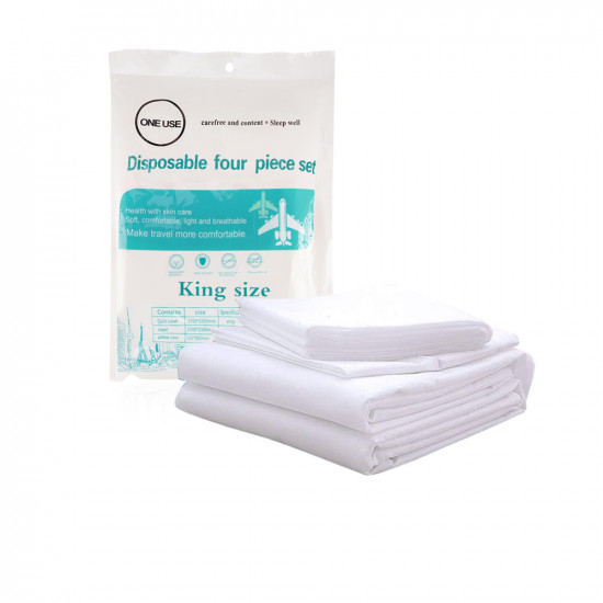 Disposable Bedding Set - King Size - White   
