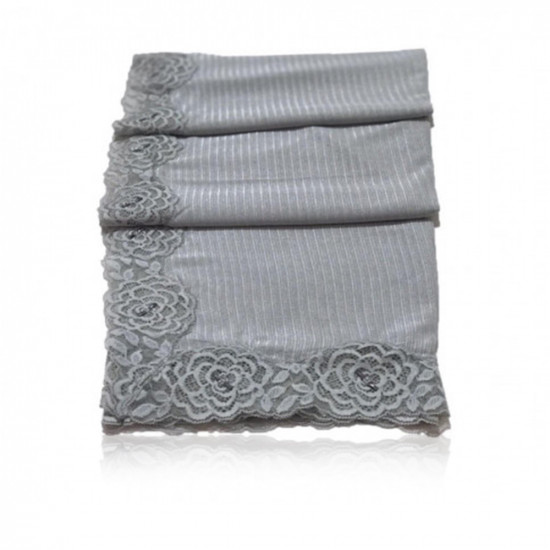 Bstin With Lace And Embroidery  - Gray
