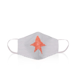 Heba Collection multi Purpose Cotton Mask Orange Star For Age 3 To 4         