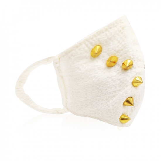 Studded Face Mask -  Off White