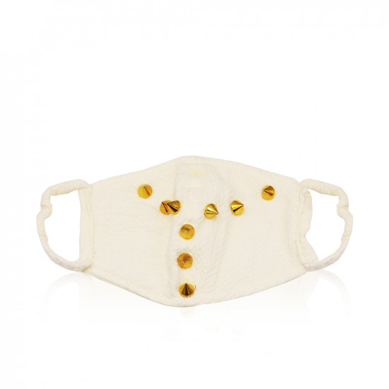 Studded Face Mask -  Off White