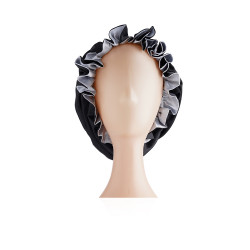Satin Bonnet Cap -  Black