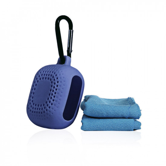 Portable Micro Fiber GymTowel With Silicone Case - Navy