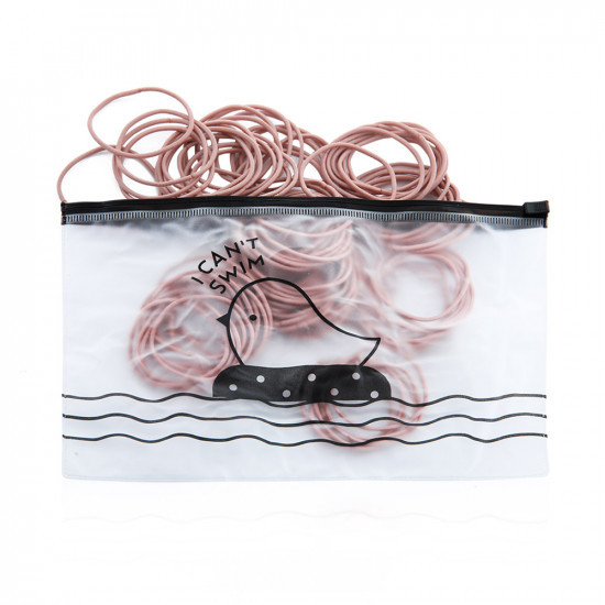Elastic Nylon Hair Ropes 4.5 Cm - Pink - 100 Pcs Set