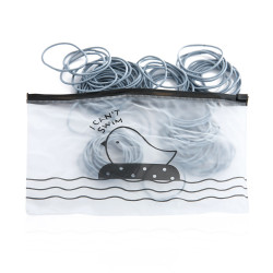 Elastic Nylon Hair Ropes 4.5 Cm - Light Blue - 100 Pcs Set