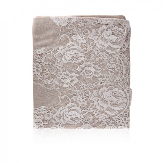 Japanese Gauze With Embroidery For 1 Edge -  Light Beige T35