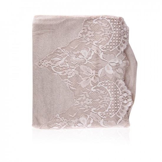 Japanese Gauze With Embroidery For 1 Edge -  Light Beige T33