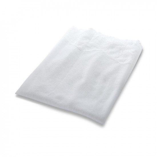 Japanese Gauze With Embroidery For 2 Edge Shape ( L ) Letter -  Off White - N 21