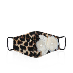 Face Mask - Leopard With Flower Style