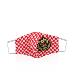 Face Mask - White With Red Style Classic Polo