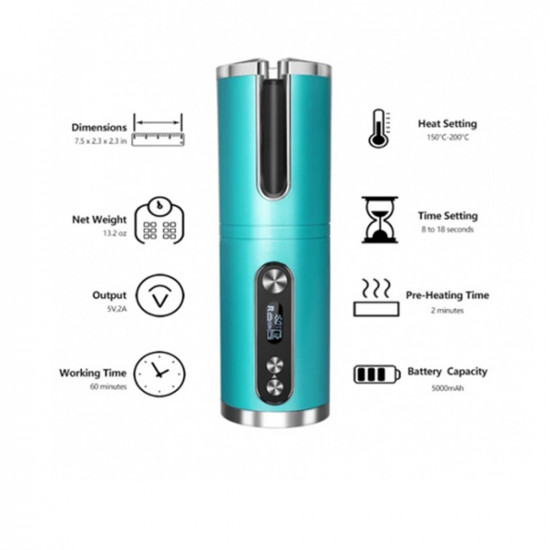 Portable Automatic Hair Divider Curler - Blue Portable Automatic Hair Divider Curler - Blue