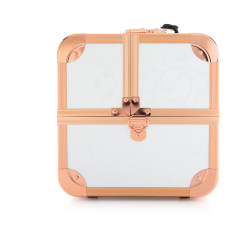 Beauty Make Up Case And Organizer - White And Gold