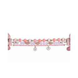 Women Fashion Handmade Elastic Stretch Beads Strap For Iwatch Series 42mm - Multi Pink