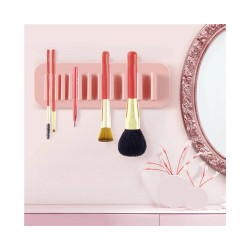 Suction Wall Silicone Makeup Brush Holder - Pink