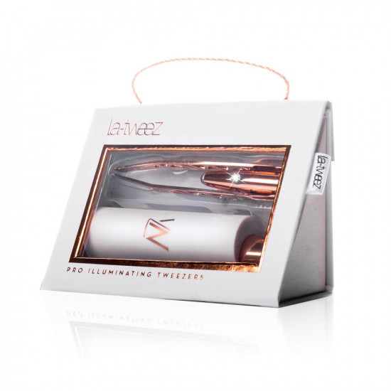 Pro Illuminating Tweezers Rose Gold & Carry Case Pro Illuminating Tweezers Rose Gold & Carry Case