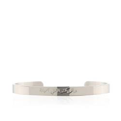 Stainless Steel Bracelet With Arabic Word Free Size - Silver
