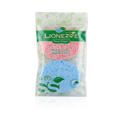 Natural Bath Sponge 2pc - Pink & Green