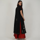 Jacket Dress 2 Pieces Short Sleeve -  Size Large - Burgundy And Black 