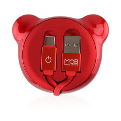 Teddy Retractable Cable 1 Meter - Red