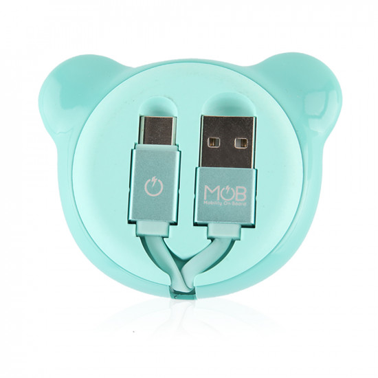 Teddy Retractable Cable 1 Meter - Blue