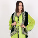 Morrocan Caftan 3 pcs Green With White Color With Handmade Belt - Large
