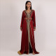 Moroccan Caftan Dark Red 2 pcs With Handmade Belt - Large