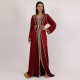 Moroccan Caftan Dark Red 2 pcs With Handmade Belt - Large