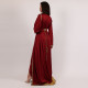 Moroccan Caftan Dark Red 2 pcs With Handmade Belt - Large