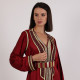 Moroccan Caftan Dark Red 2 pcs With Handmade Belt - Large