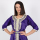 Moroccan Violet Caftan 2 Pcs With Handmade Belt - Large