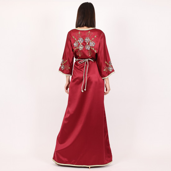 Moroccan Red Daraah With Belt - Large
