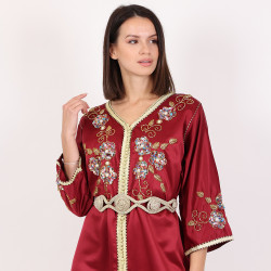 Moroccan Red Daraah With Belt - Large