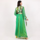Moroccan Green Caftan With Golden Belt - Medium