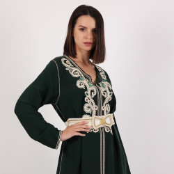 Moroccan Handmade Dress With Belt - Large