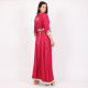 Moroccan Red Short Sleeve Daraah With Belt - Medium