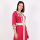 Moroccan Red Short Sleeve Daraah With Belt - Medium