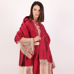 Moroccan Red Daraah 2Pcs With Scarf And Belt - Large