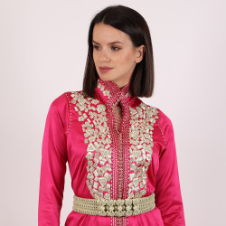 Moroccan Daraah Dark Pink With Belt - Small