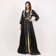 Moroccan Caftan With Handmade Belt - Black - Medium