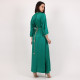 Moroccan Green Daraa Cotton Silk Fabric With Belt  - M