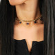 Gold Plated Blue Circles Spots Necklace Gold Plated Blue Circles Spots Necklace