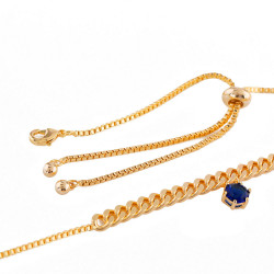 Gold Plated Blue Circles Spots Necklace