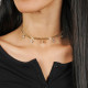 Gold Plated Gold With White Circles Spots Necklace Gold Plated Gold With White Circles Spots Necklace