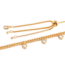 Gold Plated Gold With White Circles Spots Necklace