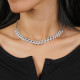 Gold Plated Lines Silver Spots Chain Necklace Gold Plated Lines Silver Spots Chain Necklace