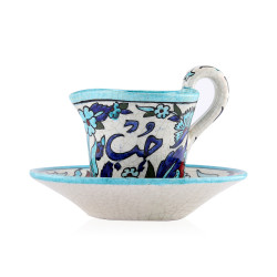 Heart Shape Top Turkish Coffee Cup With Saucer