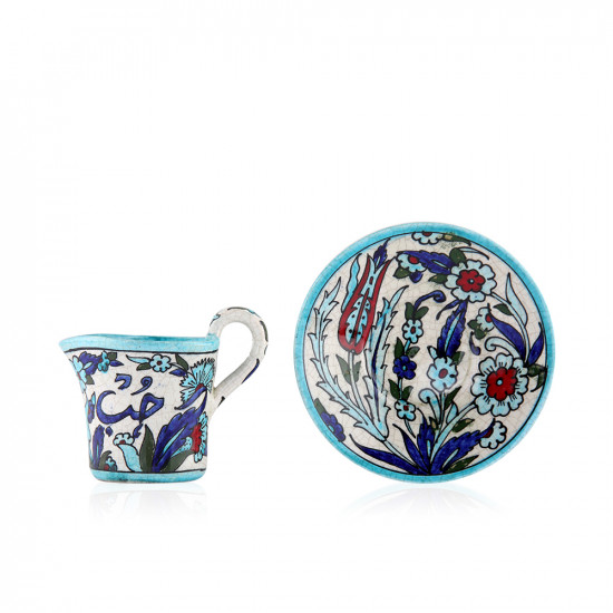 Heart Shape Top Turkish Coffee Cup With Saucer
