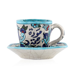 Square Head Turkish Coffee Cup With Saucer